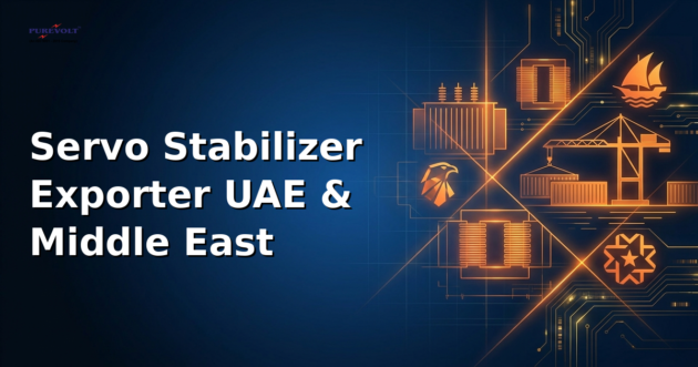 Purevolt India servo stabilizer exporter supplying UAE and Middle East markets with ISO-certified oil-cooled stabilizers