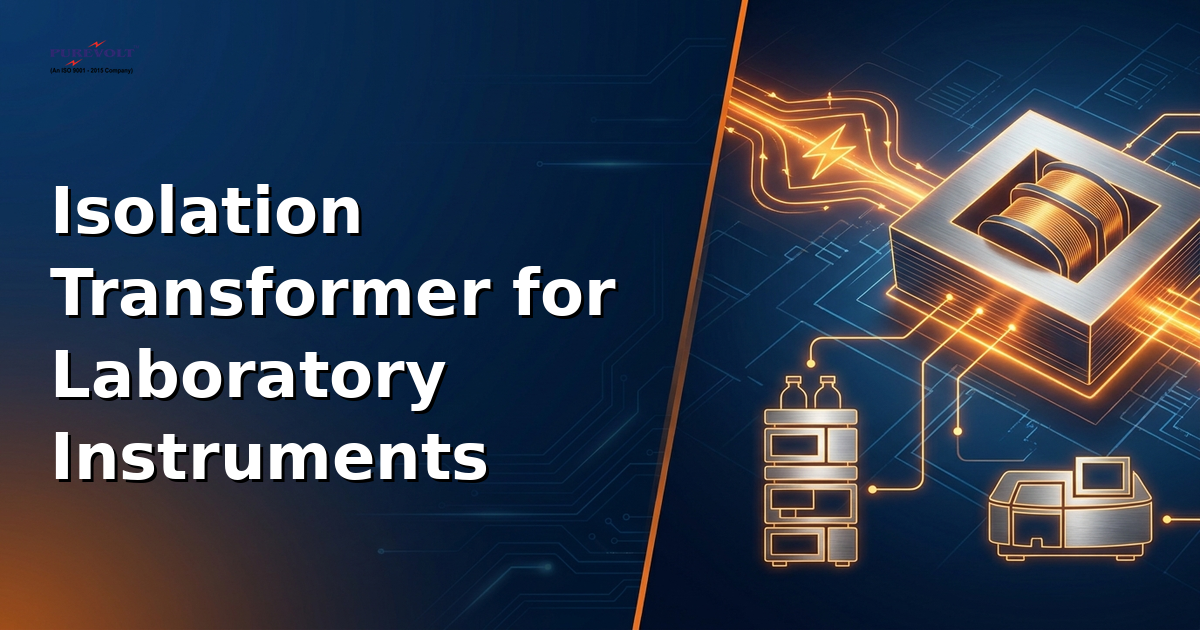 Purevolt India isolation transformer for laboratory instruments protecting HPLC, spectrophotometers, and analytical equipment from electrical noise
