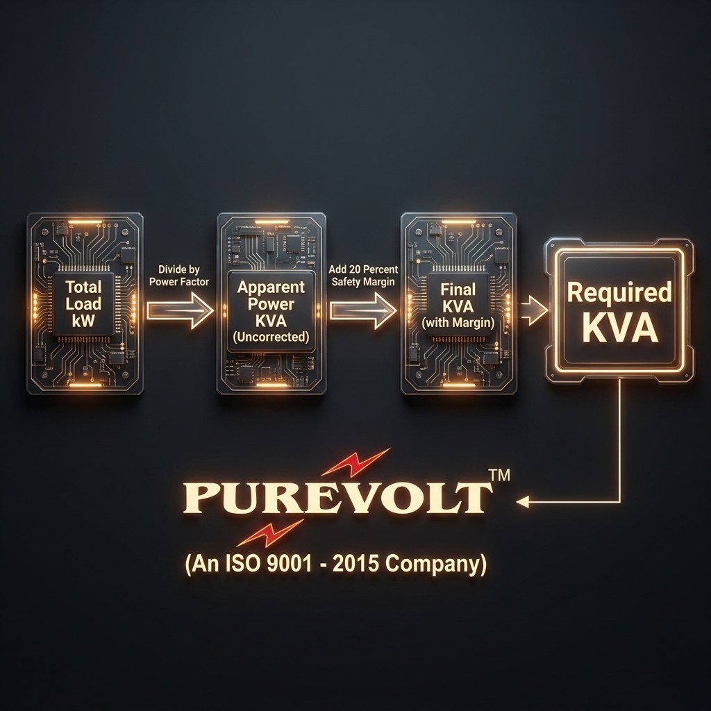 Servo stabilizer KVA calculation formula — three-step process for Indian industrial buyers